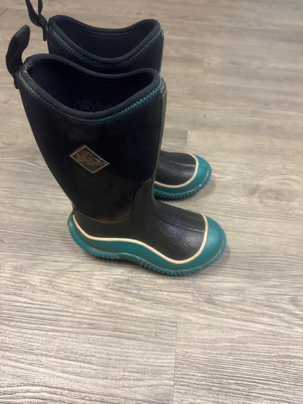 Boot Kids Black & Teal Rain Boots